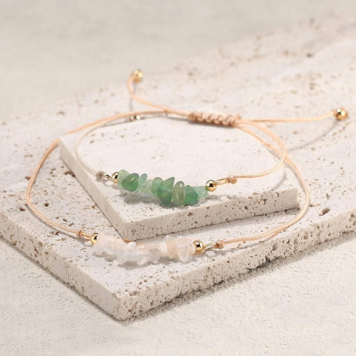 Bratara argint 925 placata cu aur 14K cu aventurin natural [2]