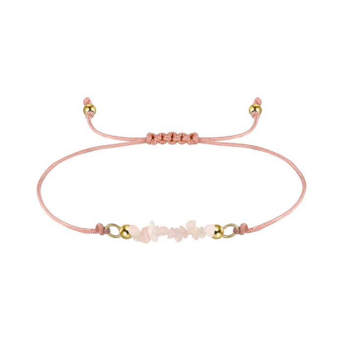 Bratara argint 925 placata cu aur 14K cu cuart roz natural [1]