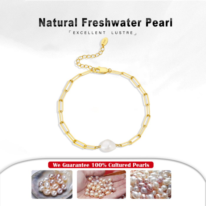 Bratara argint 925 placata cu rodiu cu perle naturale [5]