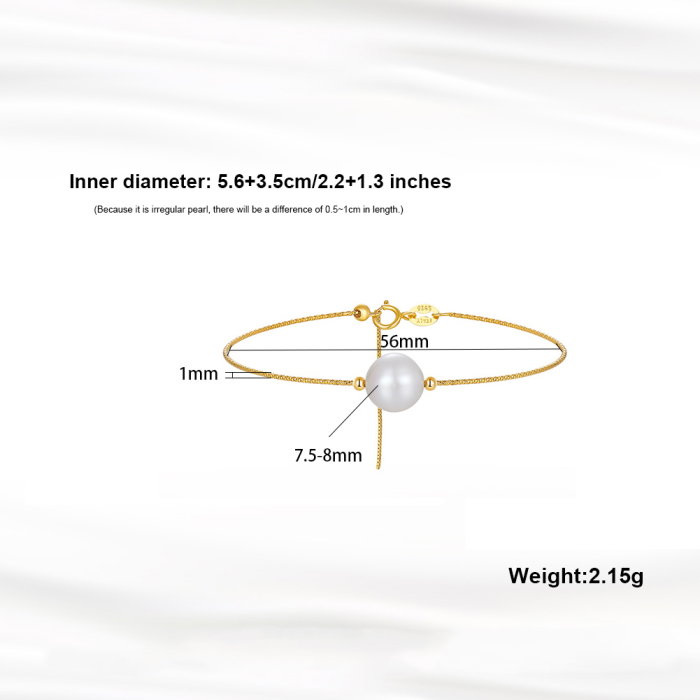 Bratara argint 925 placata cu aur 14K cu perle naturale [5]