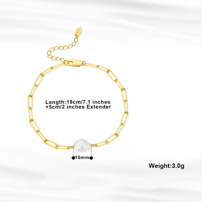 Bratara argint 925 placata cu rodiu cu perle naturale [4]