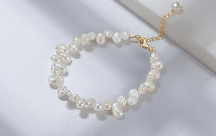 Bratara argint 925 placata cu aur 14K cu perle naturale [9]