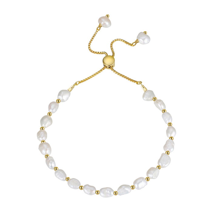 Bratara argint 925 placata cu aur 14K cu perle naturale [1]