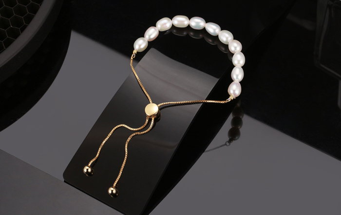 Bratara argint 925 placata cu aur 14K cu perle naturale [6]