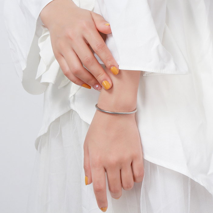 Bratara sarpe argint 925 placata cu rodiu, 19 cm, 3 mm, UNISEX [2]