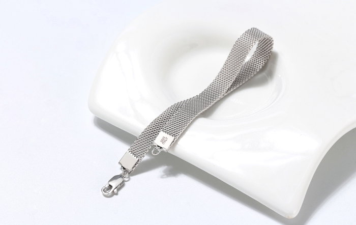 Bratara argint 925 placata cu rodiu, 20 cm, 7 mm [8]