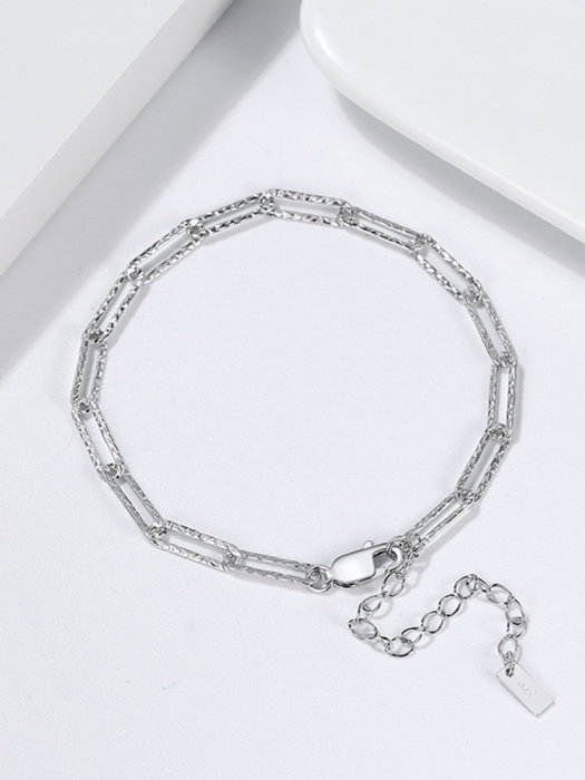 Bratara argint 925 placata cu rodiu, tip agrafa, UNISEX [8]