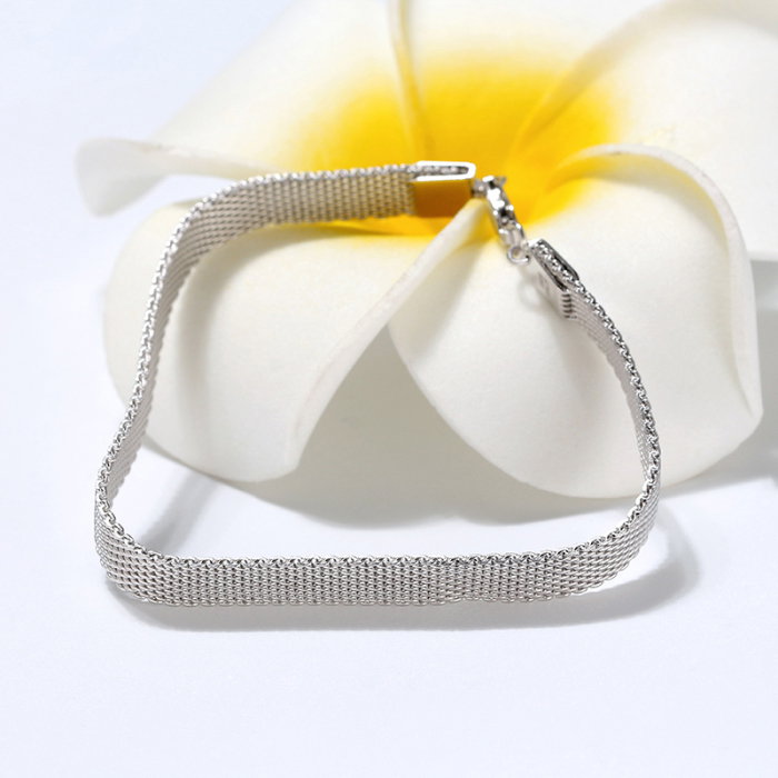 Bratara argint 925 placata cu rodiu, 20 cm, 7 mm [3]