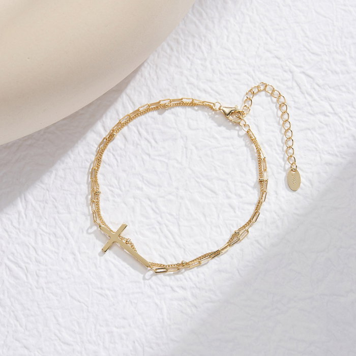 Bratara argint 925 cu cruce placata cu aur 14K [3]