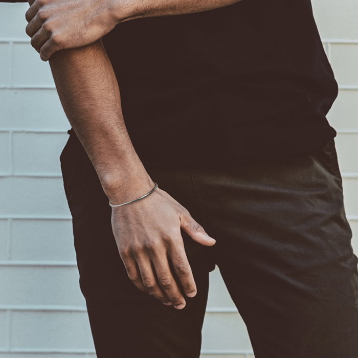 Bratara sarpe argint 925 placata cu rodiu, 19 cm, 3 mm, UNISEX [4]