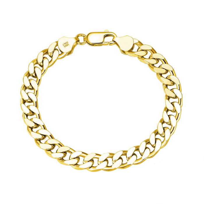 Bratara cubaneza argint 925 placata cu aur 18K, 20 cm, 3,6 mm, UNISEX [1]