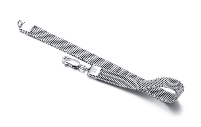 Bratara argint 925 placata cu rodiu, 20 cm, 7 mm [9]