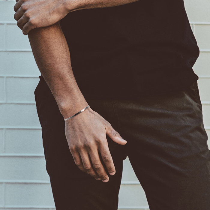 Bratara plata argint 925 placata cu aur 18K, 18 cm, 3 mm, UNISEX [8]