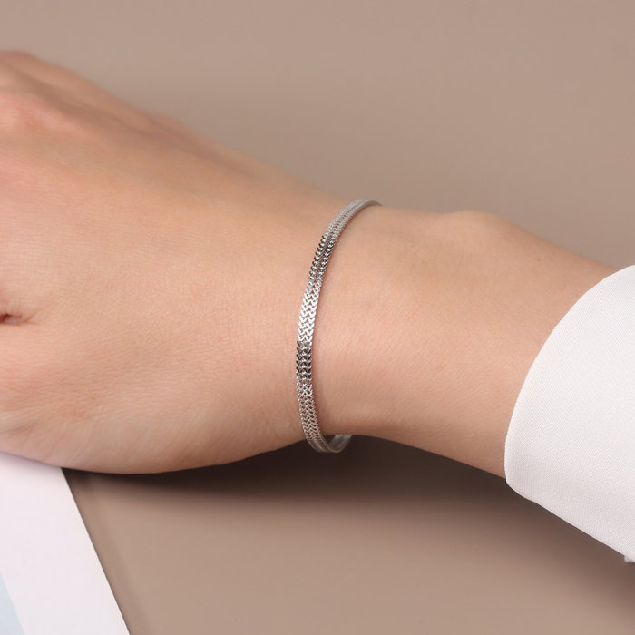 Bratara argint 925 placata cu rodiu, 18 cm, 2,8 mm [4]