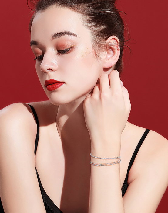 Bratara argint 925 placata cu aur 14K, tip agrafa, UNISEX [6]