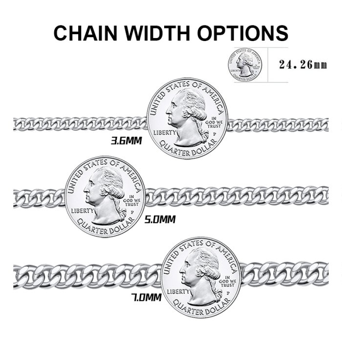 Bratara cubaneza argint 925 placata cu rodiu, 20 cm, 3,6 mm, UNISEX [3]