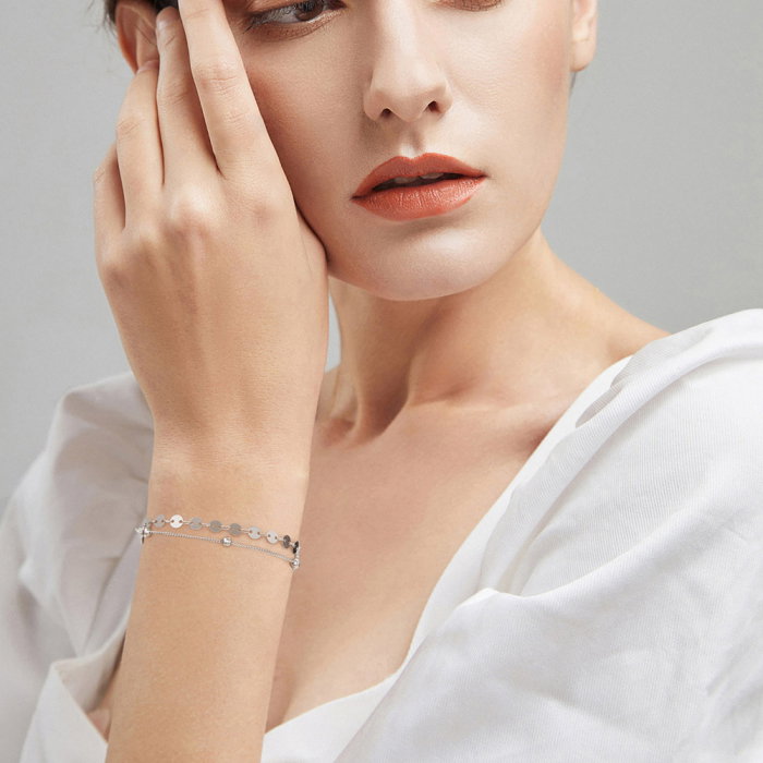 Bratara argint 925 cu banuti placata cu rodiu [2]