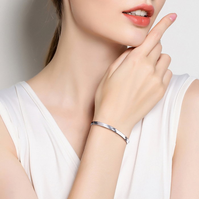 Bratara plata argint 925 placata cu aur 18K, 18 cm, 3 mm, UNISEX [4]