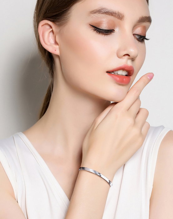 Bratara plata argint 925 placata cu aur 18K, 18 cm, 3 mm, UNISEX [11]