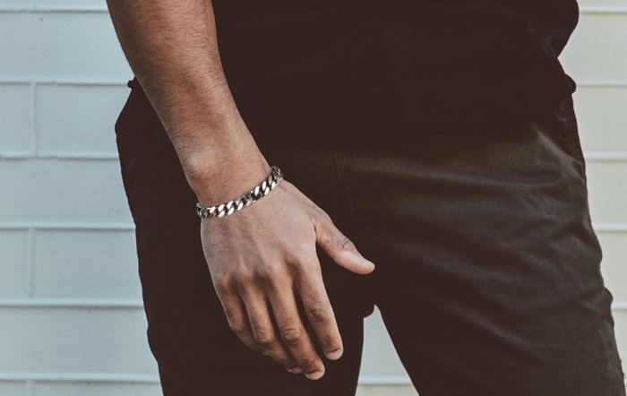 Bratara cubaneza argint 925 placata cu rodiu, 20 cm, 3,6 mm, UNISEX [8]