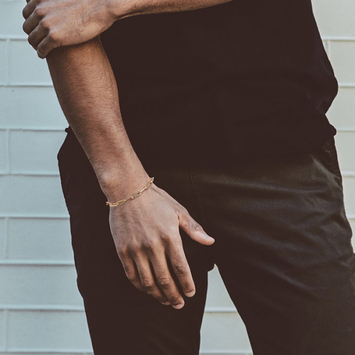 Bratara argint 925 placata cu rodiu, 21,5 cm, 4,5 mm, tip agrafa, UNISEX [4]