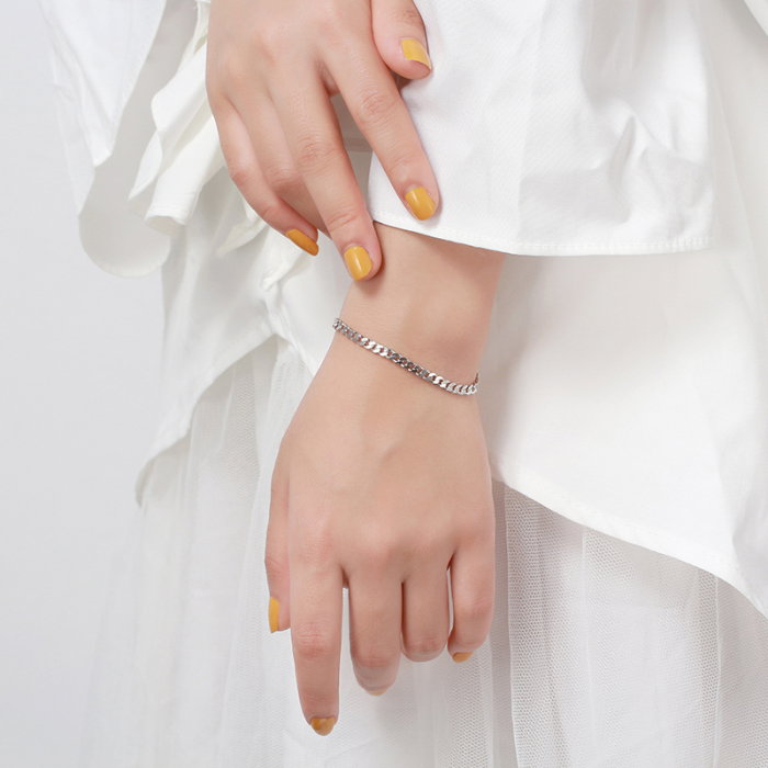 Bratara cubaneza argint 925 placata cu rodiu, 20,5 cm, 5 mm, UNISEX [3]