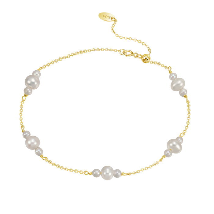 Bratara argint 925 placata cu aur 14 k cu perle naturale [1]