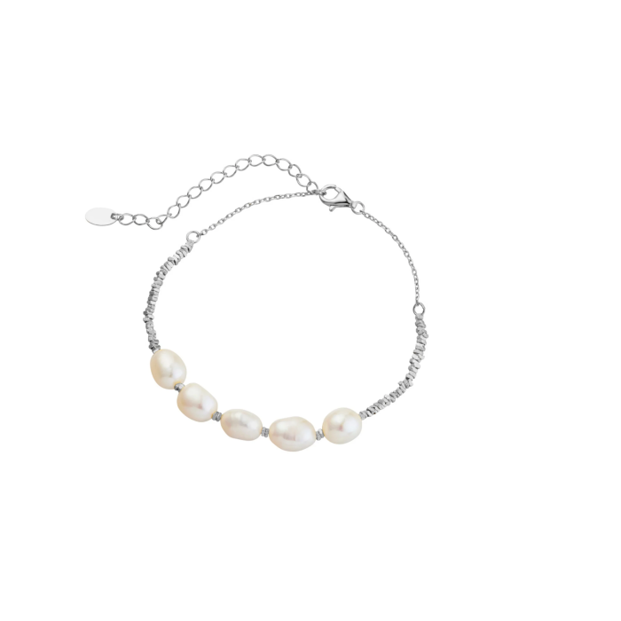 Bratara argint 925 placata cu rodiu cu perle naturale [1]