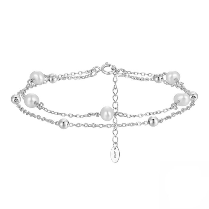 Bratara argint 925 placata cu rodiu cu perle naturale [1]