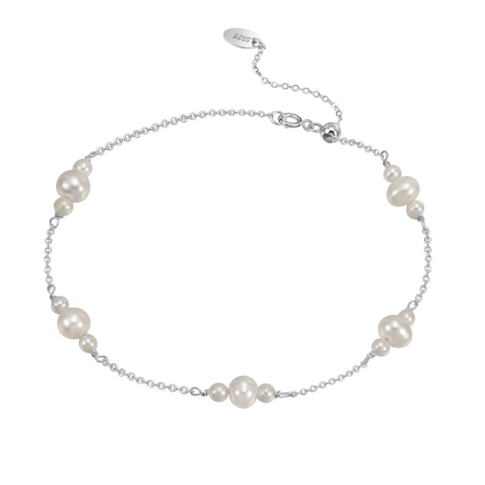 Bratara argint 925 placata cu rodiu cu perle naturale [1]