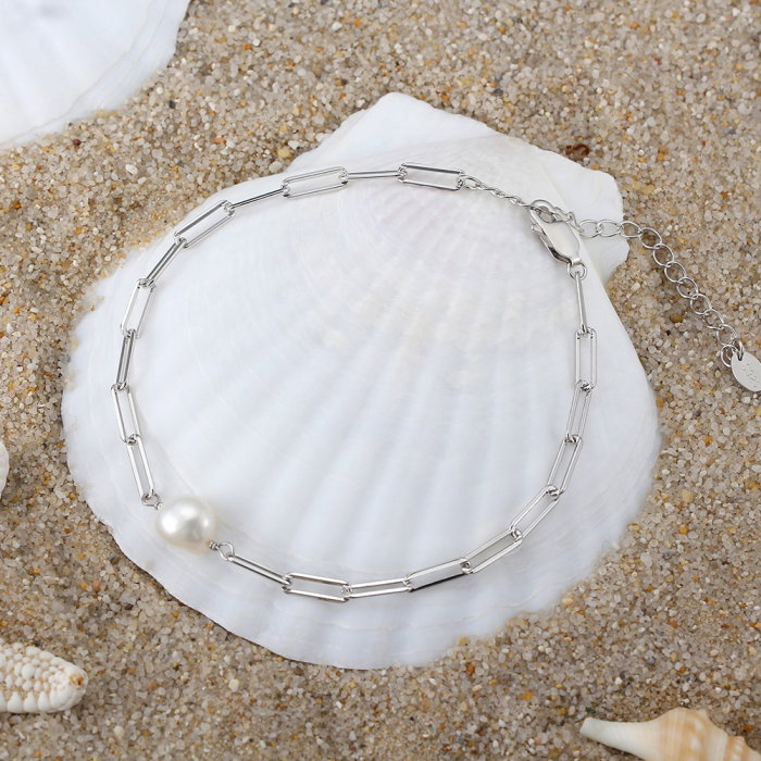 Bratara argint 925 placata cu rodiu cu perle naturale [3]