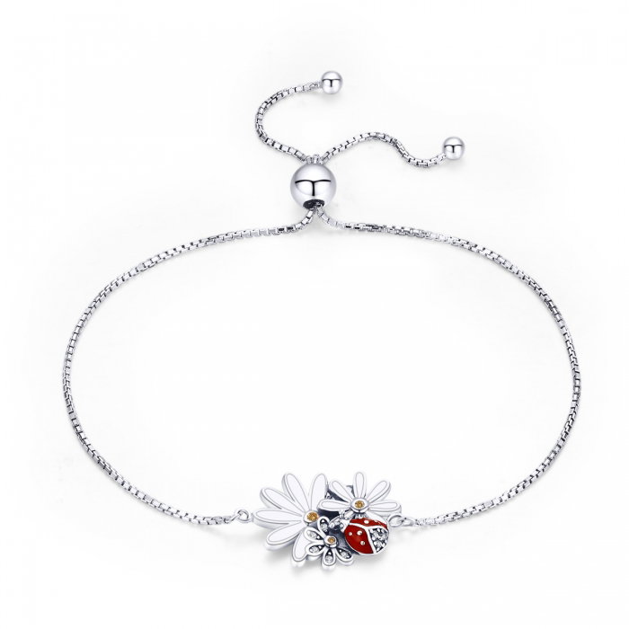 Bratara argint 925 reglabila cu gargarita, floricele si zirconii - Be Lucky BST0039 [1]