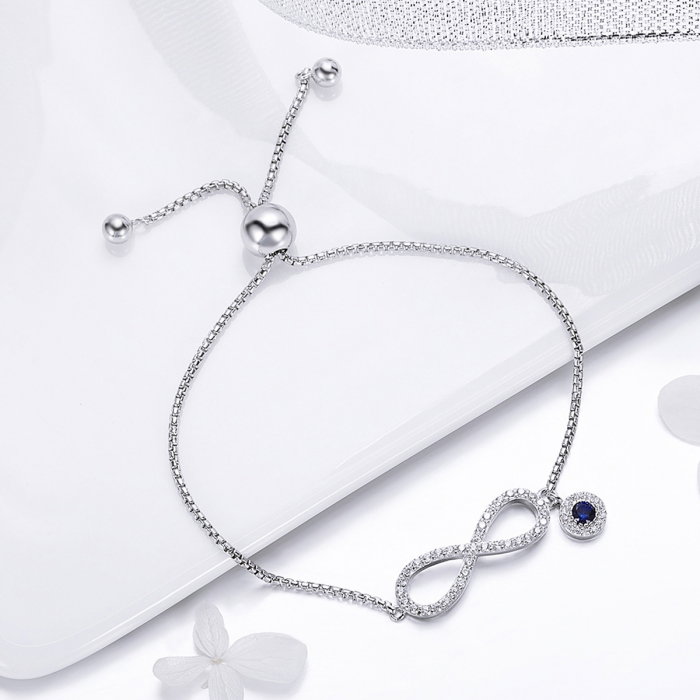 Bratara argint 925 reglabila cu simbolul infinit si zirconii- Infinite You BST0038 [4]