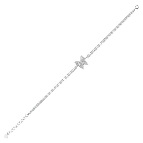 Bratara argint 925 rodiat cu fluturas si zirconii albe - Be Nature BTU0095 [1]