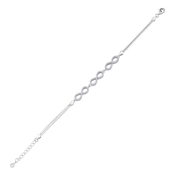 Bratara argint 925 rodiat cu simbolul infinit si zirconii - Infinite You BTU0083 [1]