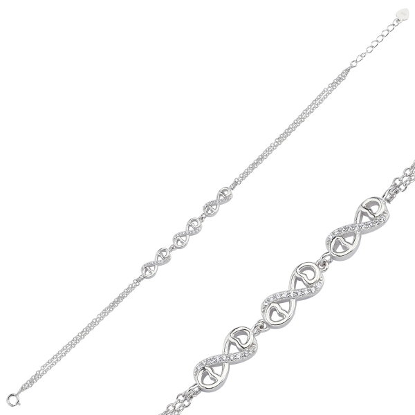 Bratara argint 925 rodiat cu simbolul infinit si zirconii - Infinite You BTU0092 [2]