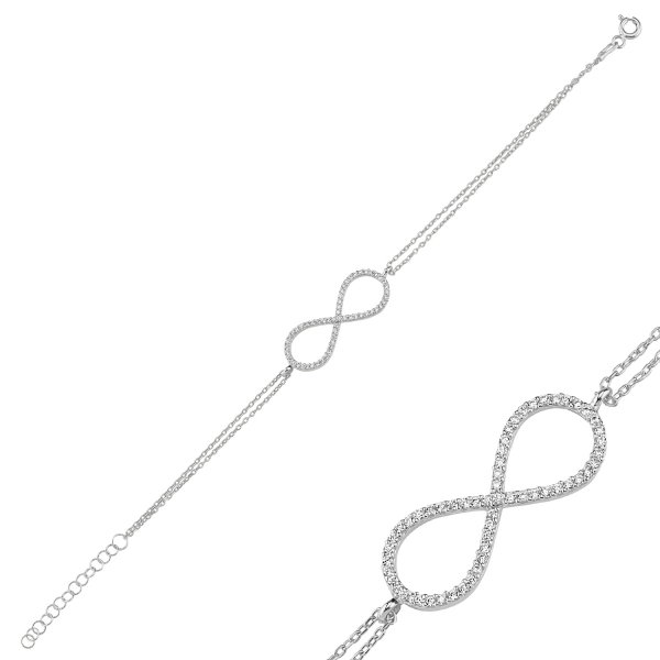 Bratara argint 925 rodiat cu simbolul infinit si zirconii - Infinite You BTU0093 [1]