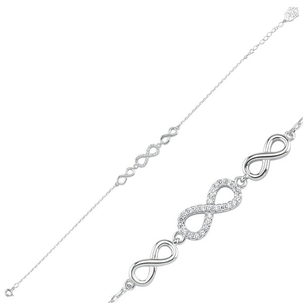 Bratara argint 925 rodiat cu simbolul infinit si zirconii - Infinite You BTU0100 [1]