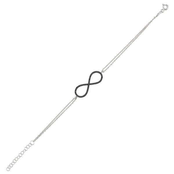 Bratara argint 925 rodiat cu simbolul infinit si zirconii negre - Infinite You BTU0094 [1]