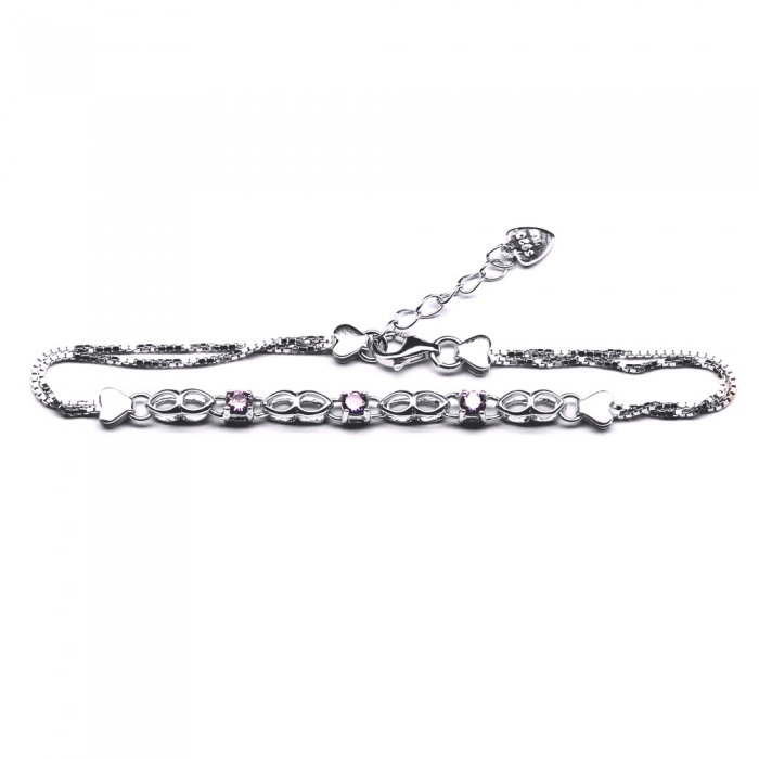 Bratara argint 925 rodiat cu zirconii mov [1]