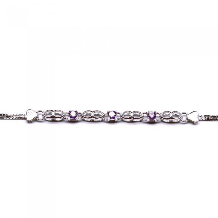 Bratara argint 925 rodiat cu zirconii mov [2]