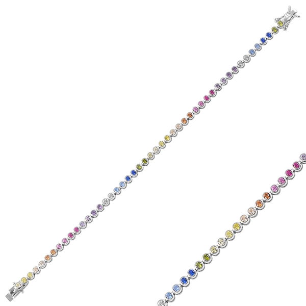 Bratara argint 925 tennis cu zirconii multicolore - Be Elegant BTU0087 [2]