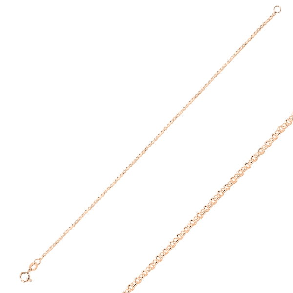 Bratara argint 925 tip Rolo, placata cu aur roz - Lungime: 18,5 cm [1]