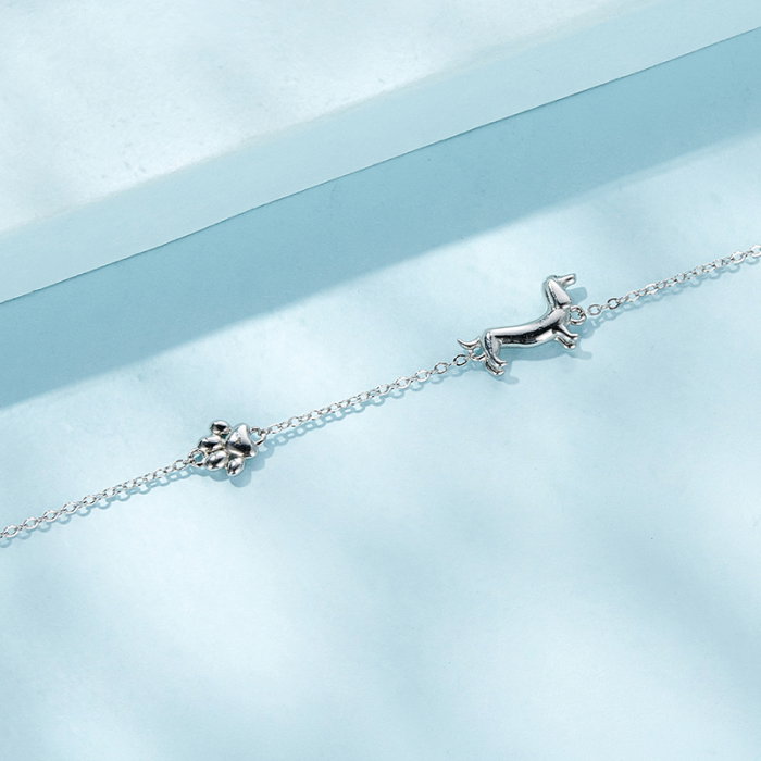 Bratara argint catel si urma labuta [6]