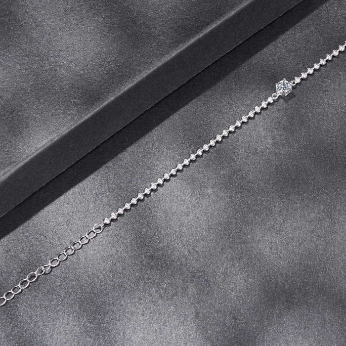 Bratara argint cu bilute cu Moissanit [6]