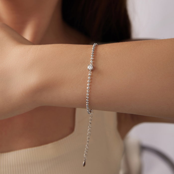 Bratara argint cu bilute cu Moissanit [4]