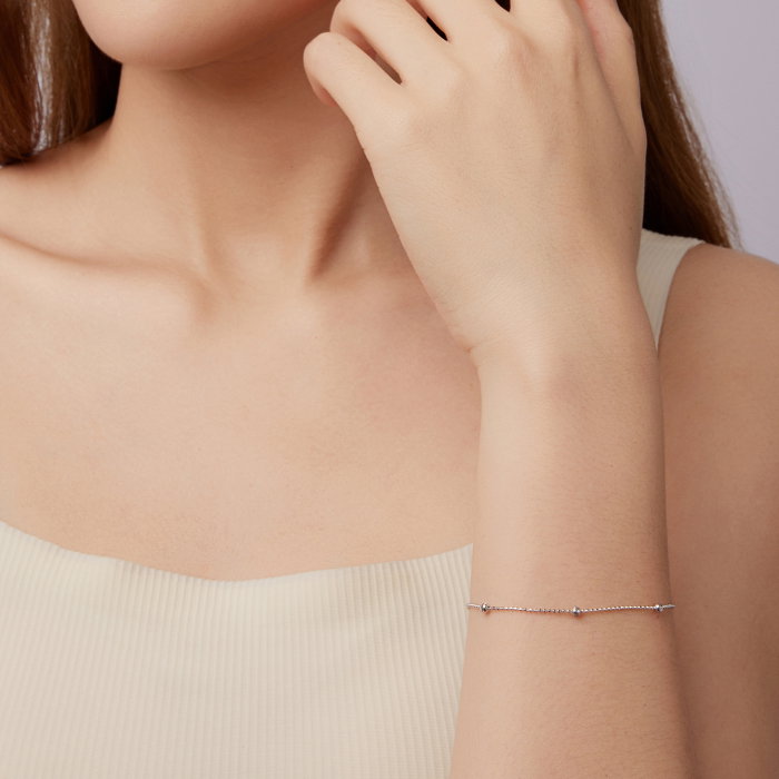 Bratara argint cu bilute gravate [10]