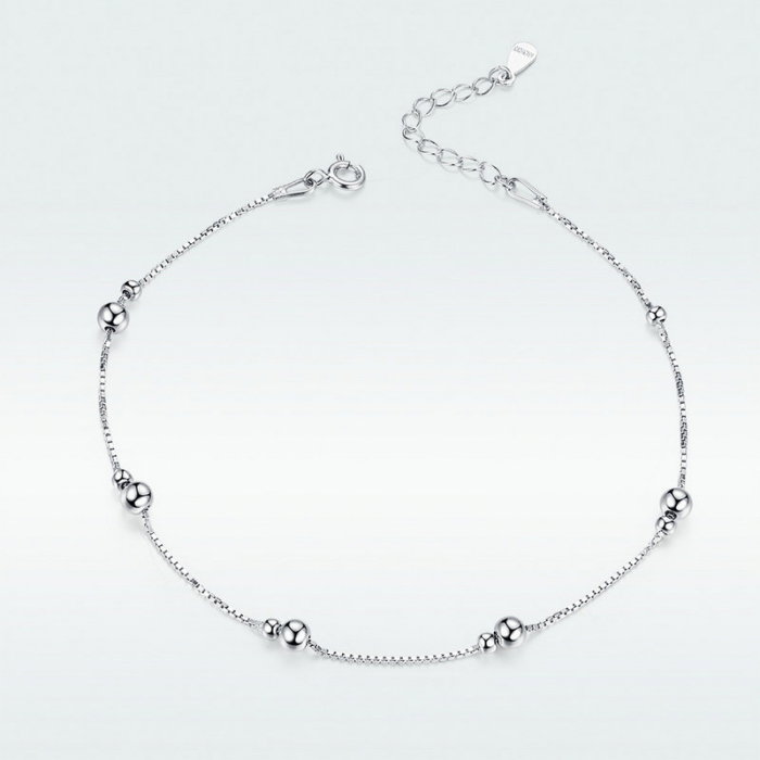 Bratara argint cu bilute pentru glezna [7]