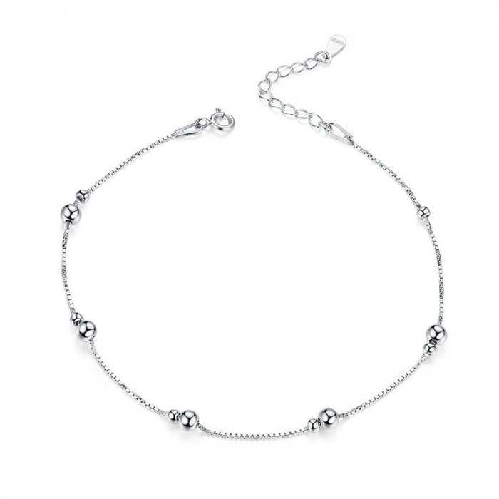 Bratara argint cu bilute pentru glezna [1]