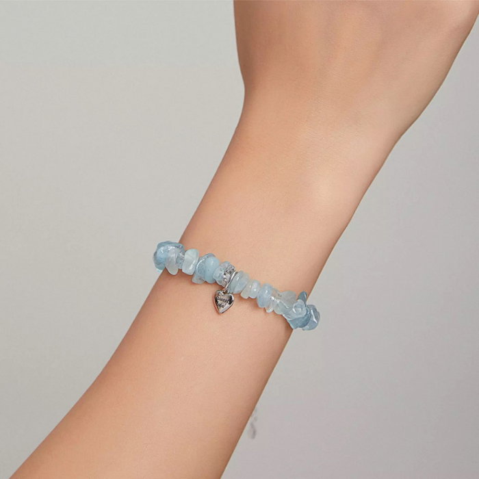 Bratara argint cu charm Sweet Love si cristale albastre [2]